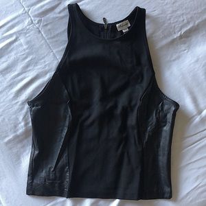 Dynamite Top with Faux Leather Sides